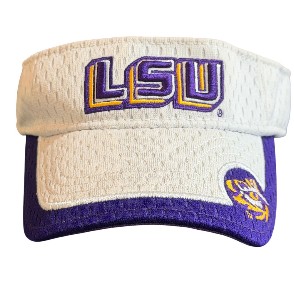 The Game LSU Tigers Softball Visor Youth White Purple Mesh NCAA College Hat